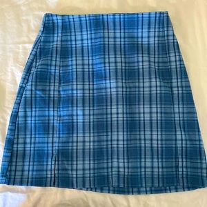 Brandy Melville blue plaid skirt